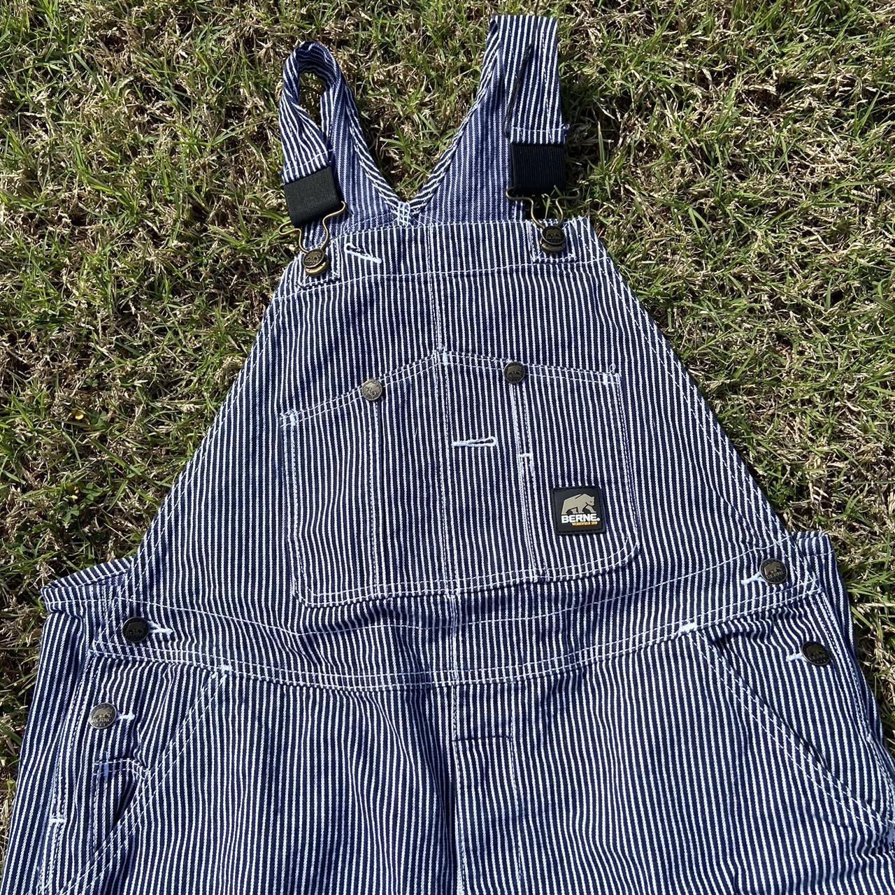 Mens pinstripe overalls basically brand new‼️ size... - Depop