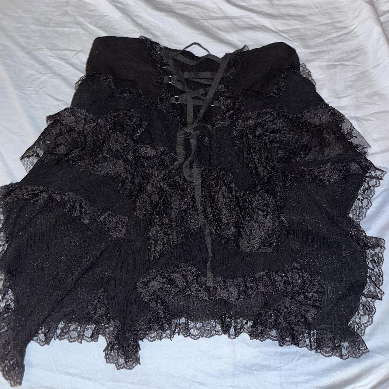 dolls kill widow layered lace up skirt perfect for... Depop