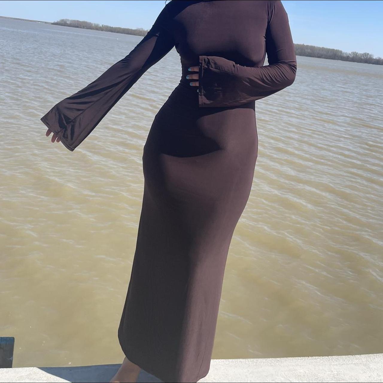 Boohoo Women's Brown Dress Depop