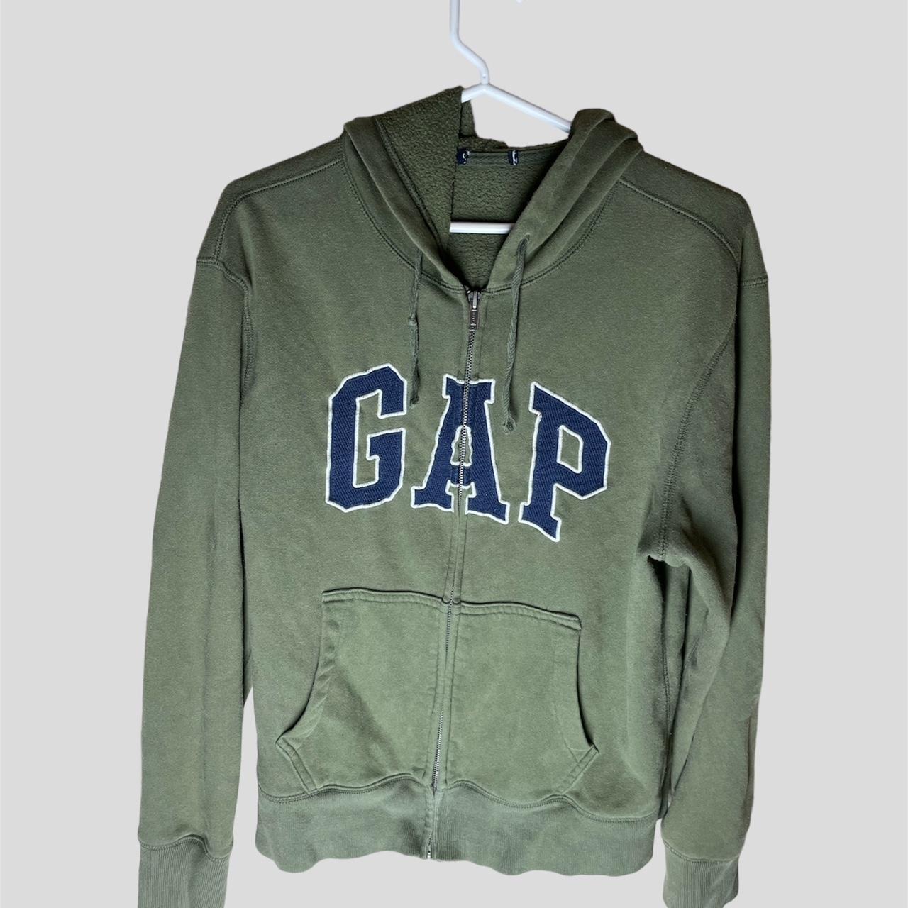 Green GAP zip up hoodie! - Depop