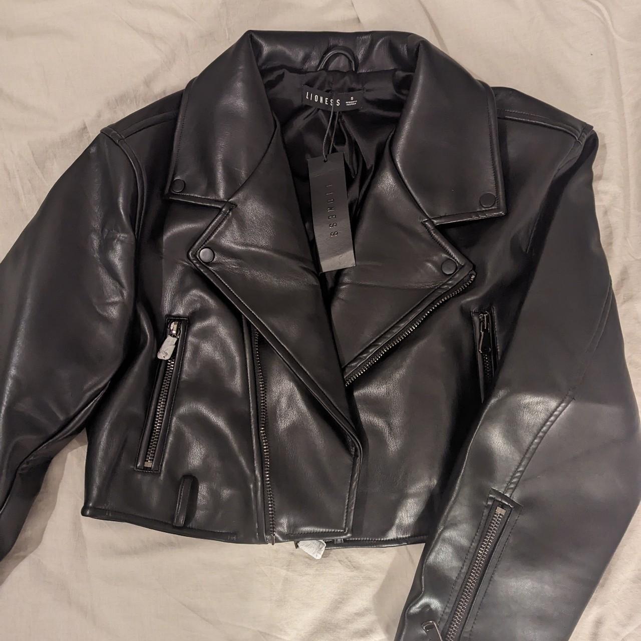 Lioness Brand New Leather Jacket Size small - Depop