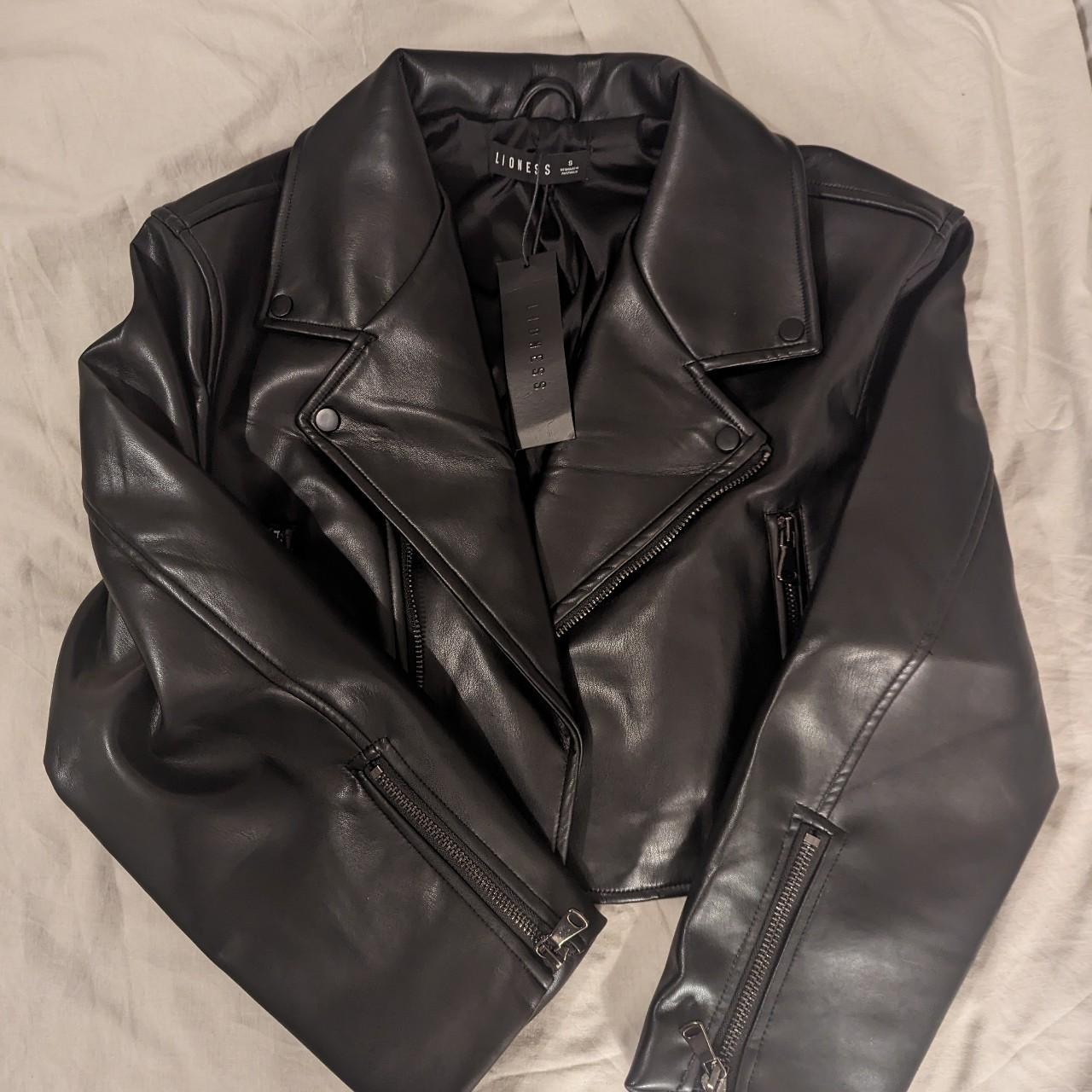 Lioness Brand New Leather Jacket Size small - Depop