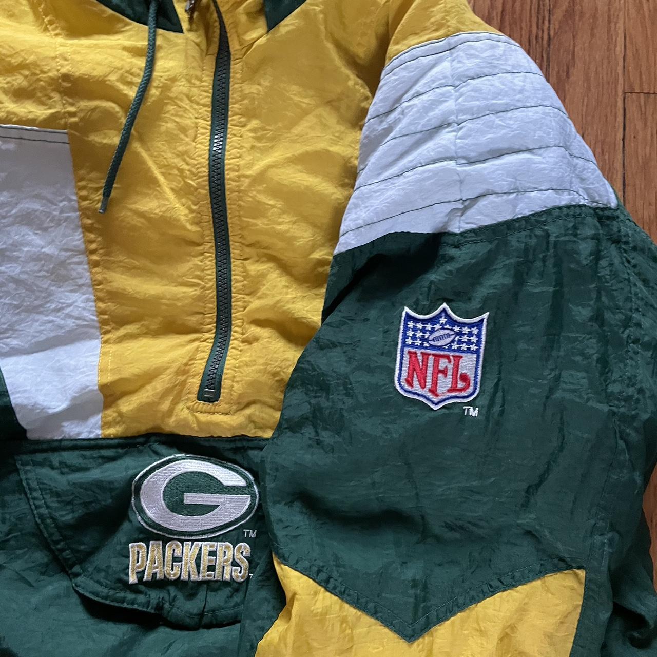 Vintage NFL Green Bay Packers Leather Jacket Size - Depop