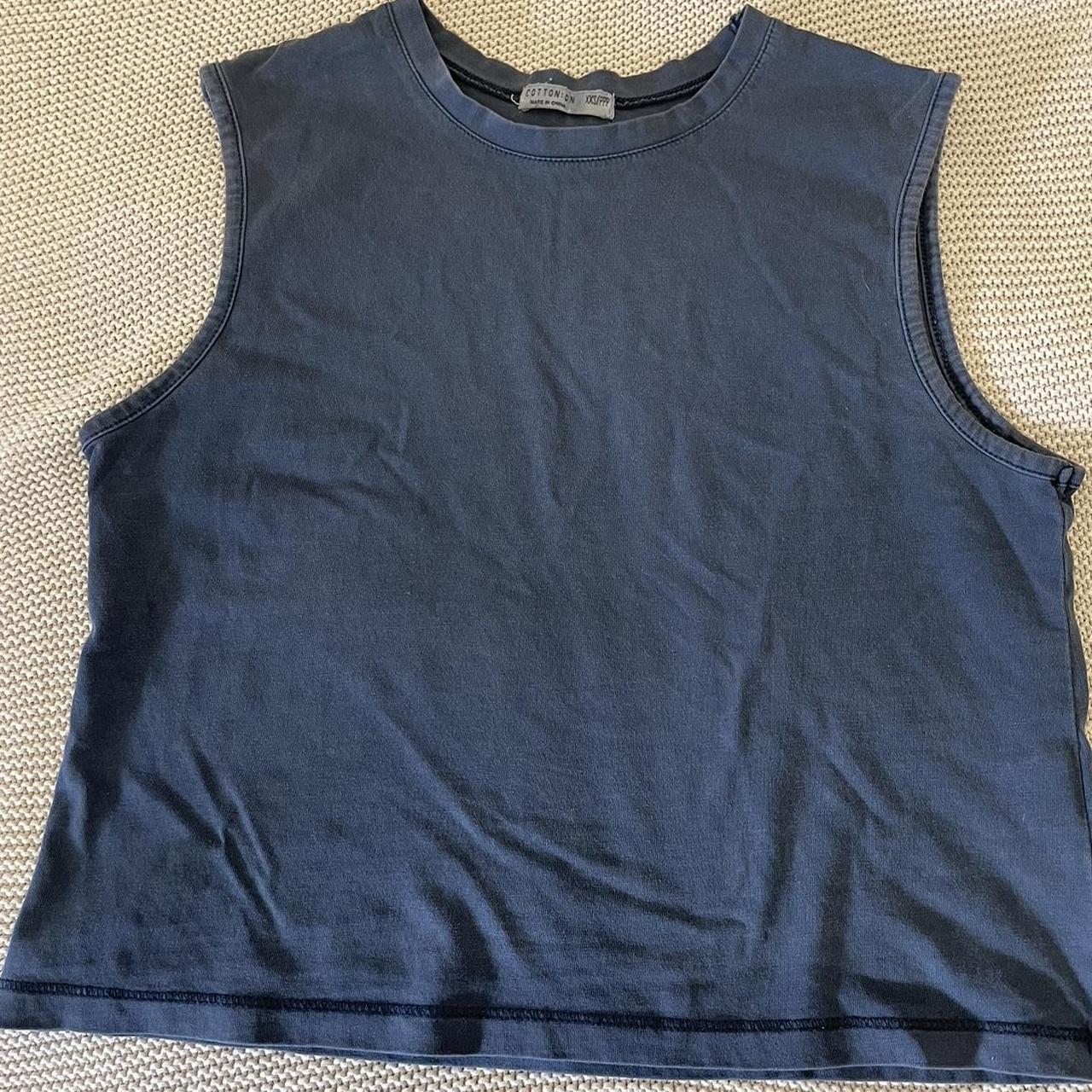 Cotton On Women's Navy Crop-top | Depop