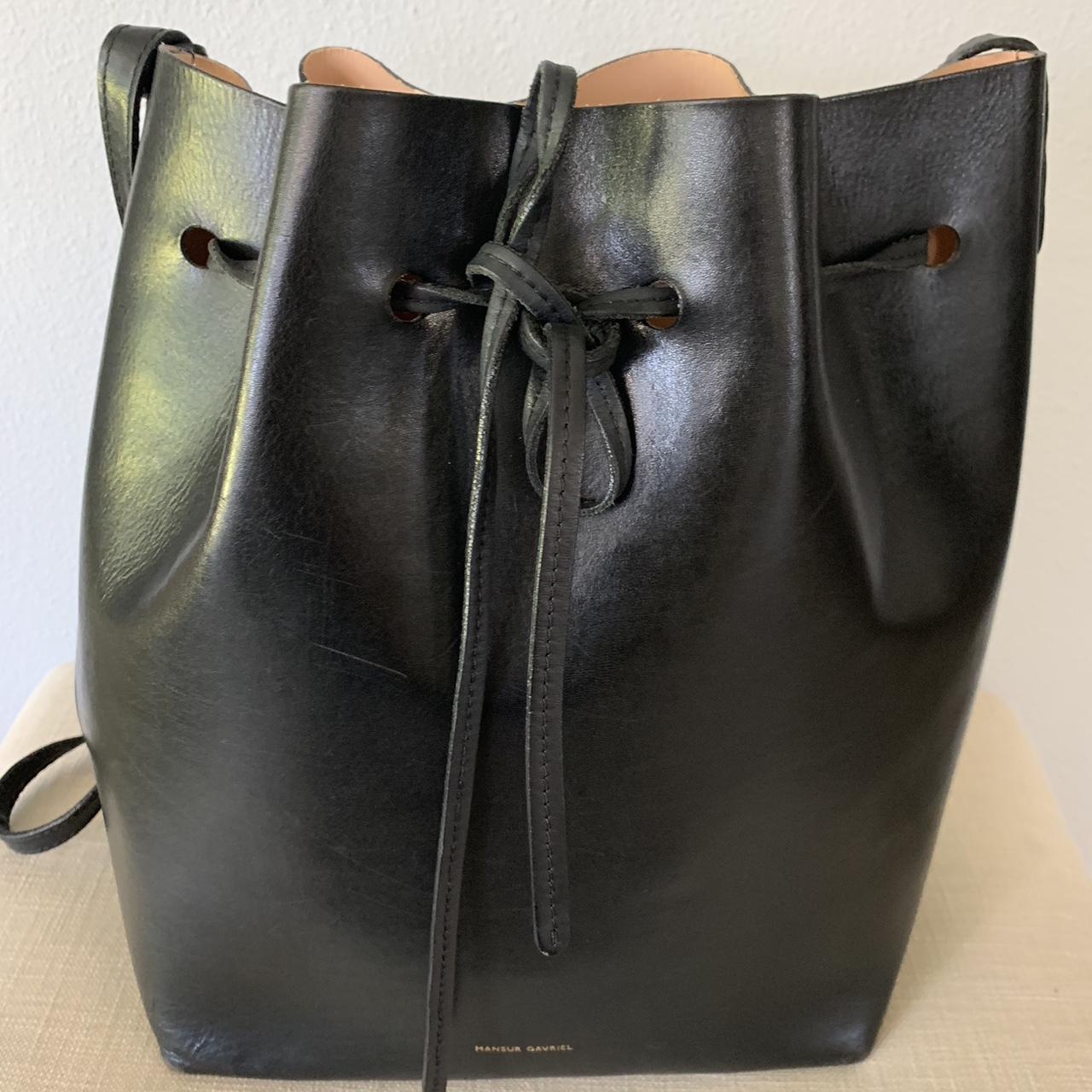 Mansur Gavriel Bucket Bag Leather Large Moss - Depop