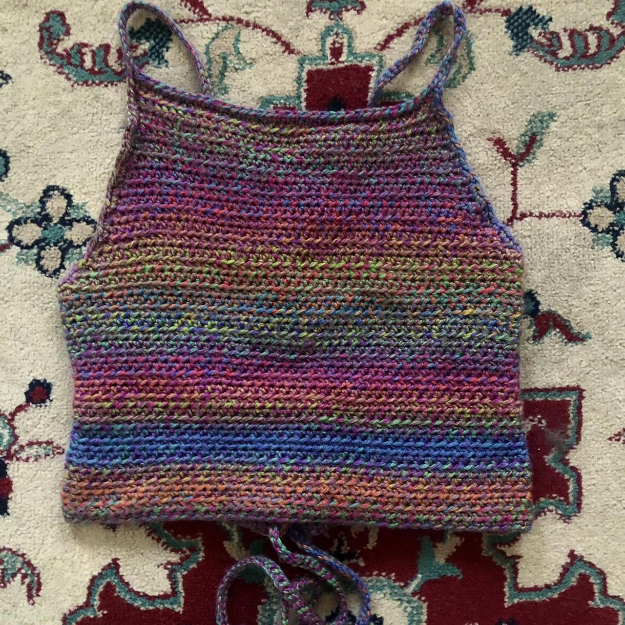 Multicolor crochet halter top made by Navy’s Wavy