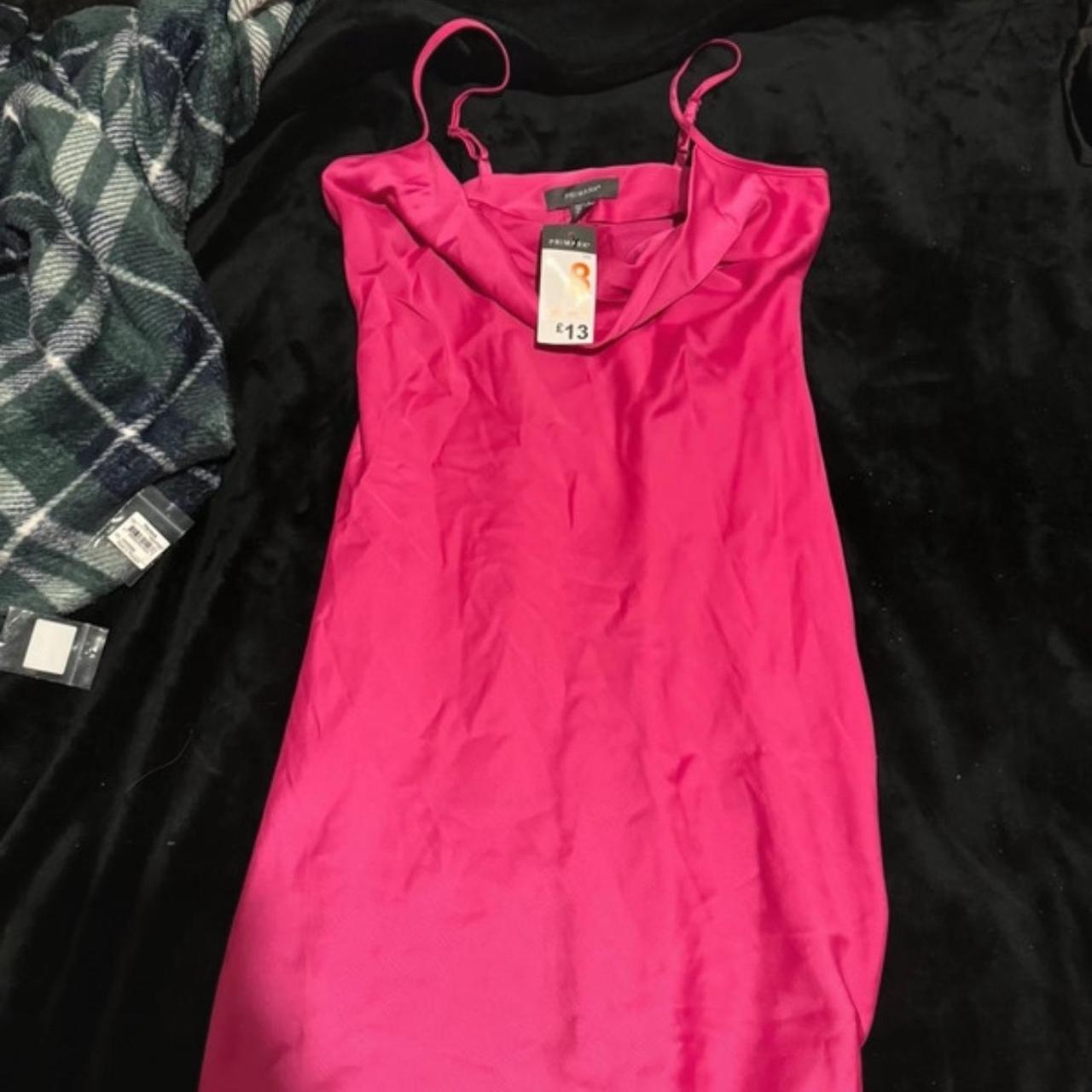 Primark electric pink cowl mini dress Never worn &... - Depop