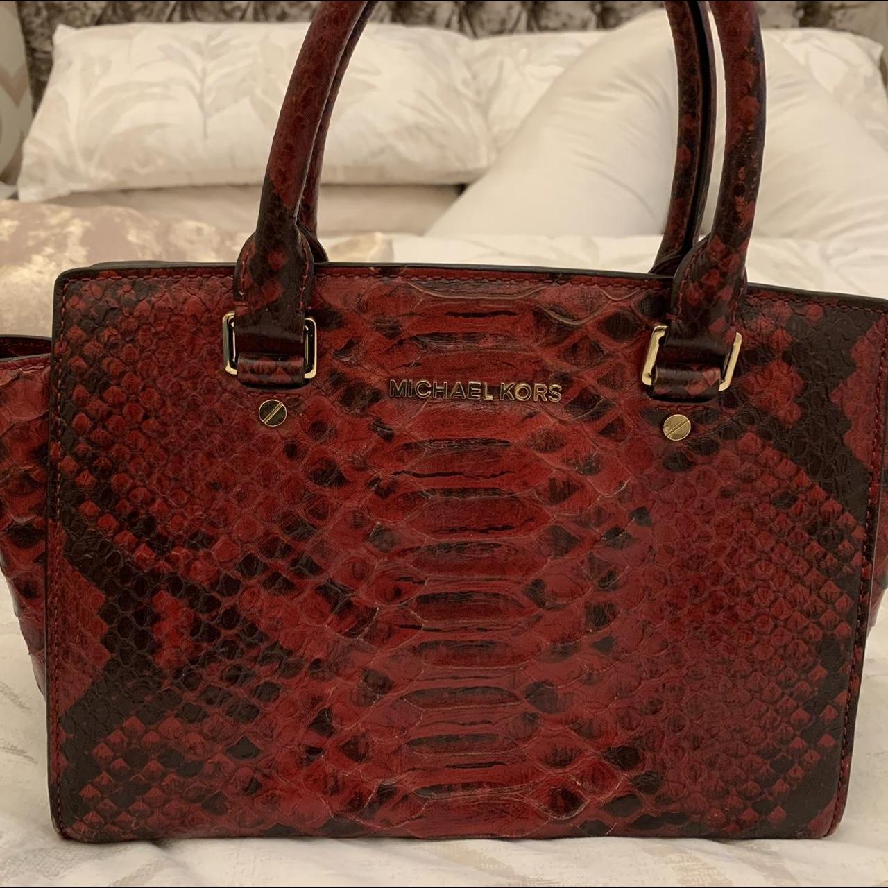 Michael kors selma medium red best sale