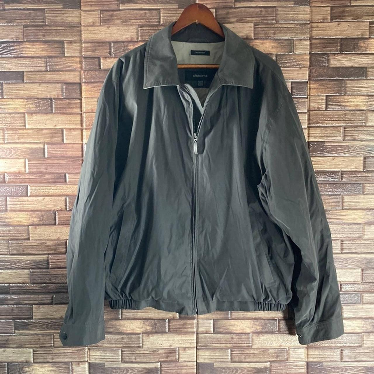 Claiborne Bomber Jacket Mens XL Microfiber Dark Gray... - Depop