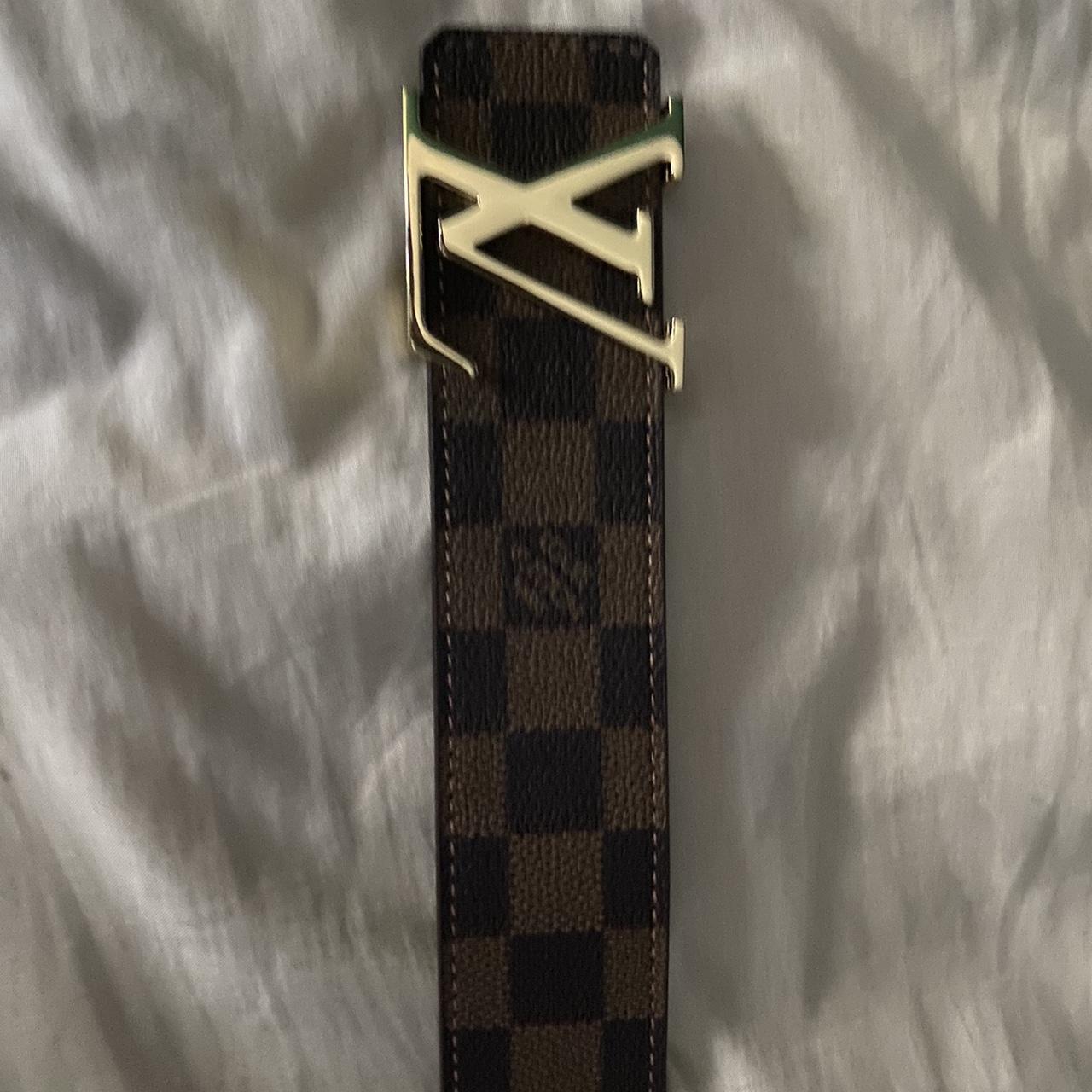 Louis Vuitton Brown Monogram belt Fits 32-36 - Depop