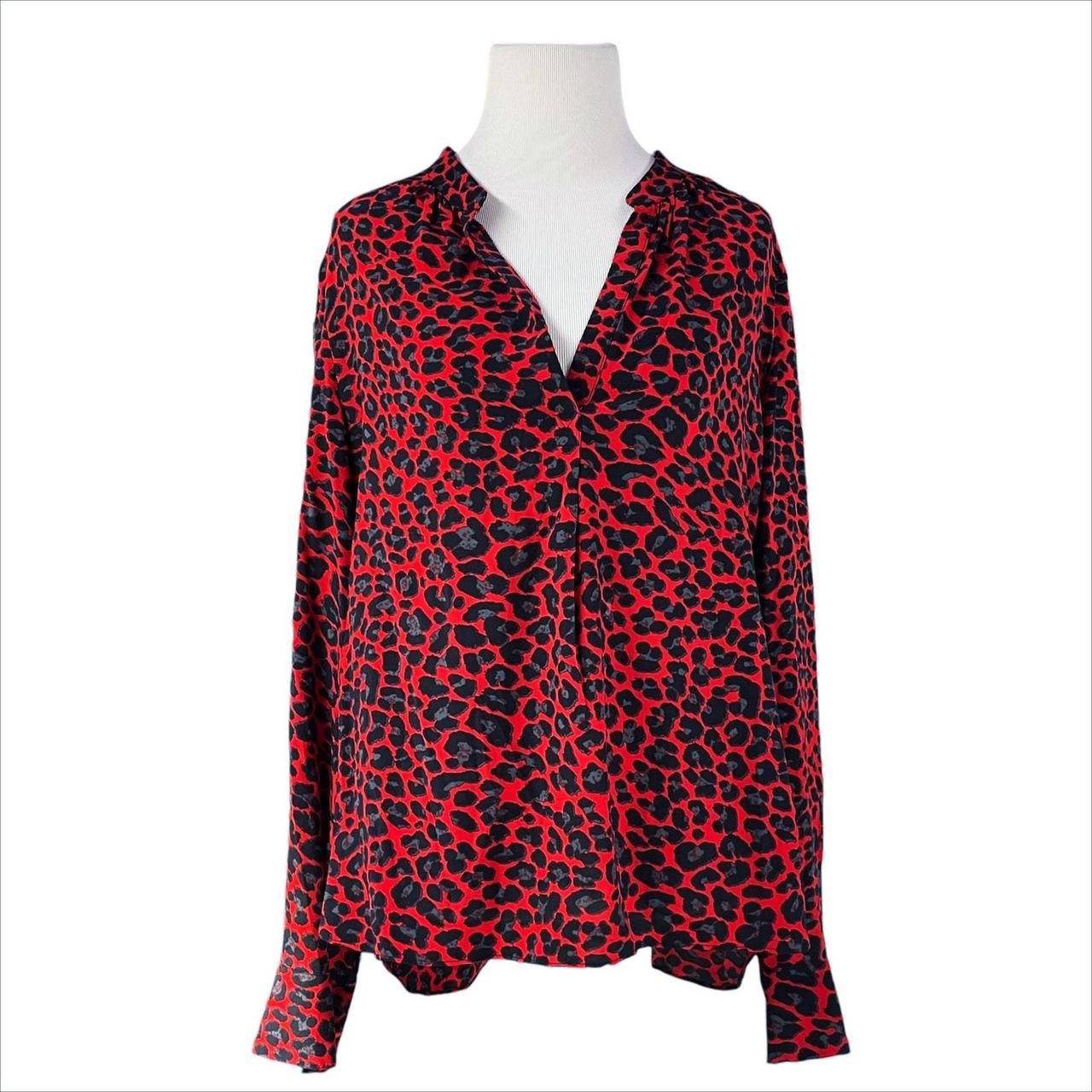 Zadig & Voltaire Women's Blouse - Red/Black - M – ZADIG & VOLTAIRE Tink Leo Leopard Print …