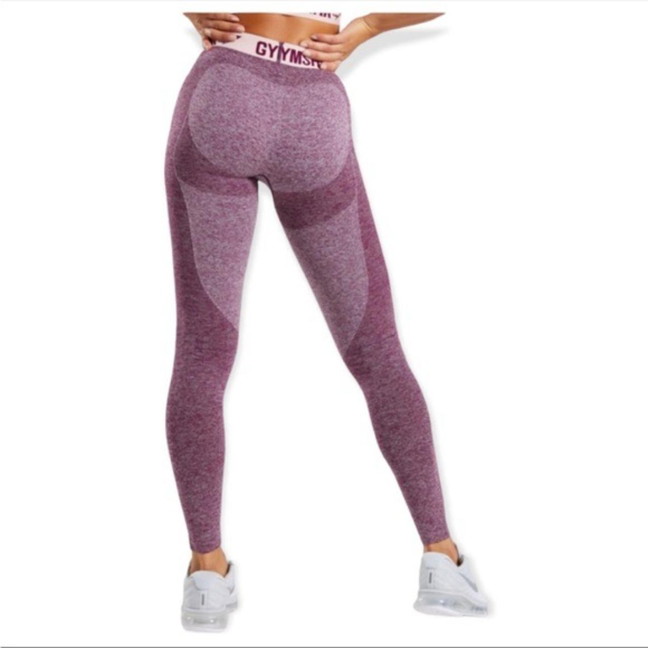 Gymshark Flex High Rise Leggings in Grey/Pink Marl, - Depop
