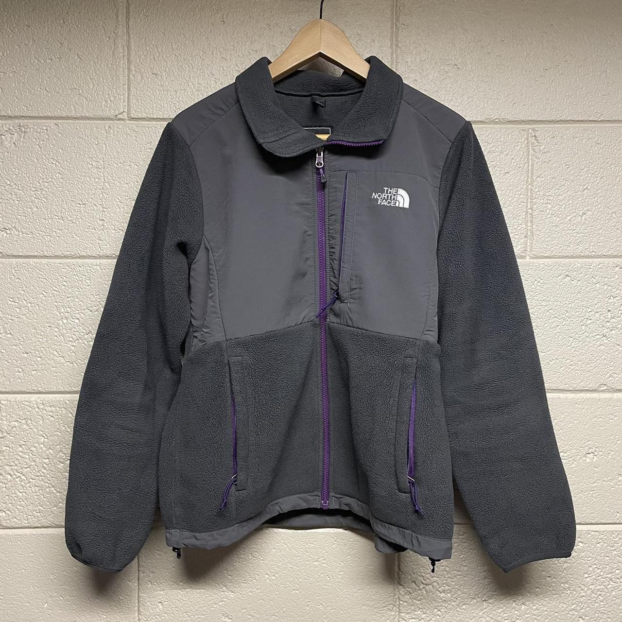 The North Face Women's Grey and Purple Sweatshirt | Depop