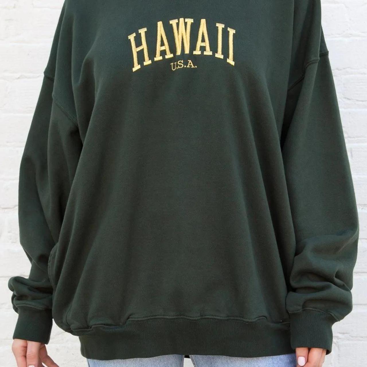 Brandy Melville Women's Green Sweatshirt Depop