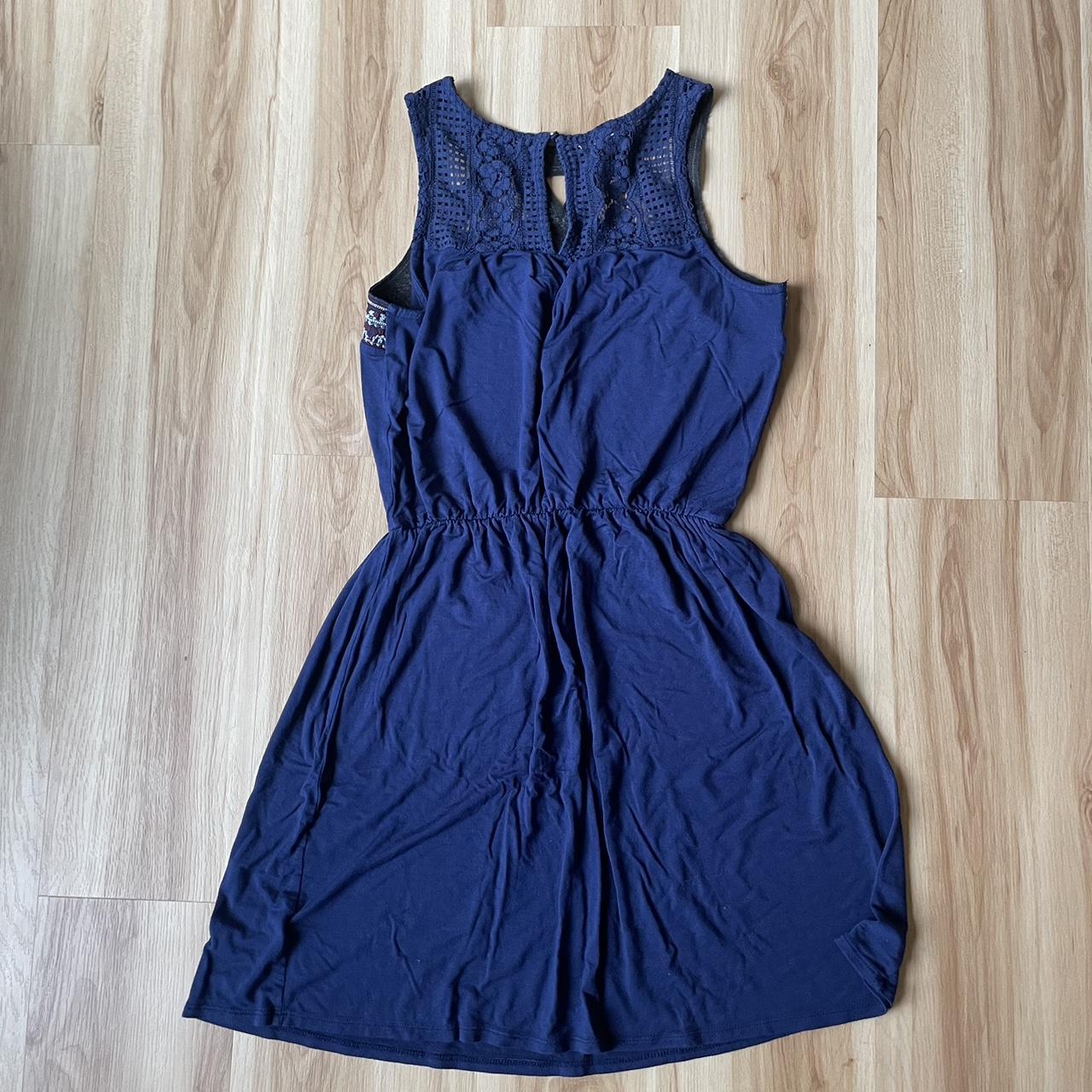 Maurices navy blue sleeveless dress with embroidered. Depop