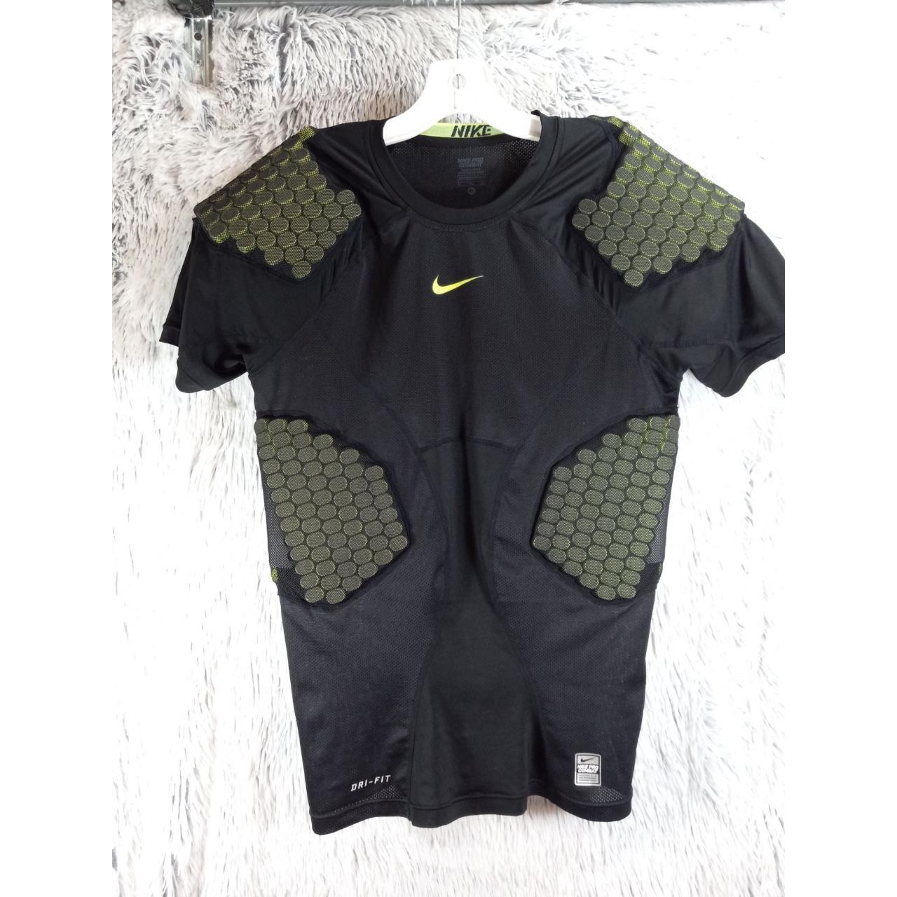 Nike Pro Combat Jersey Youth XL Black Dri-fit Padded... - Depop