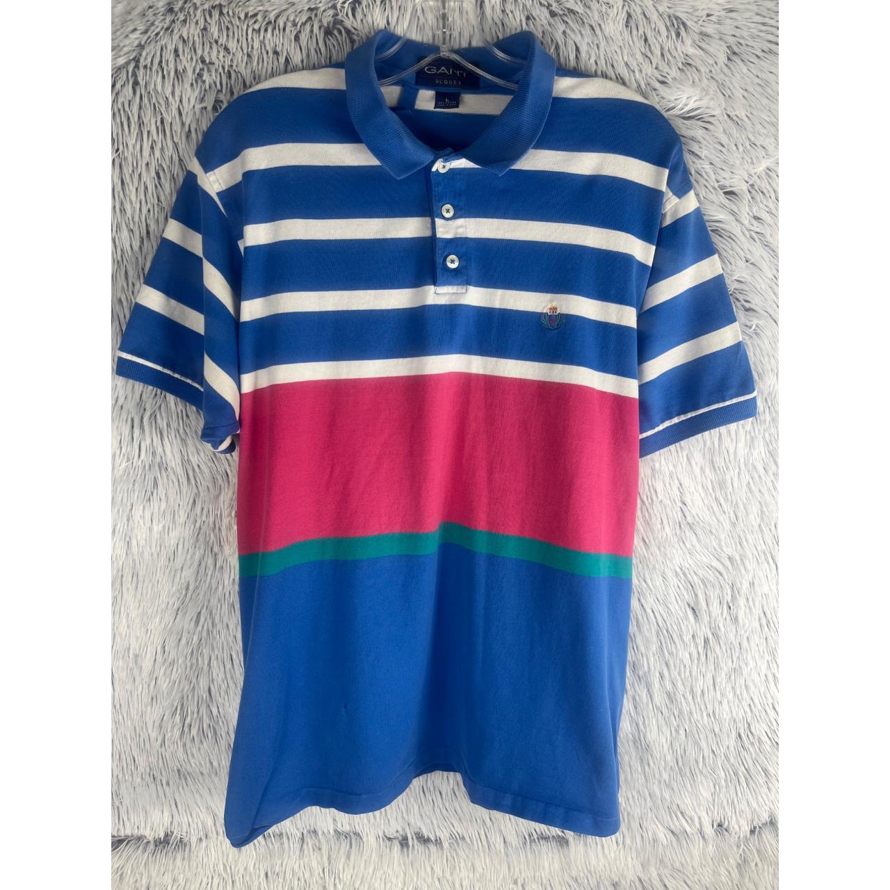 Vintage Gant Rugger Polo Shirt Mens Large Blue... - Depop