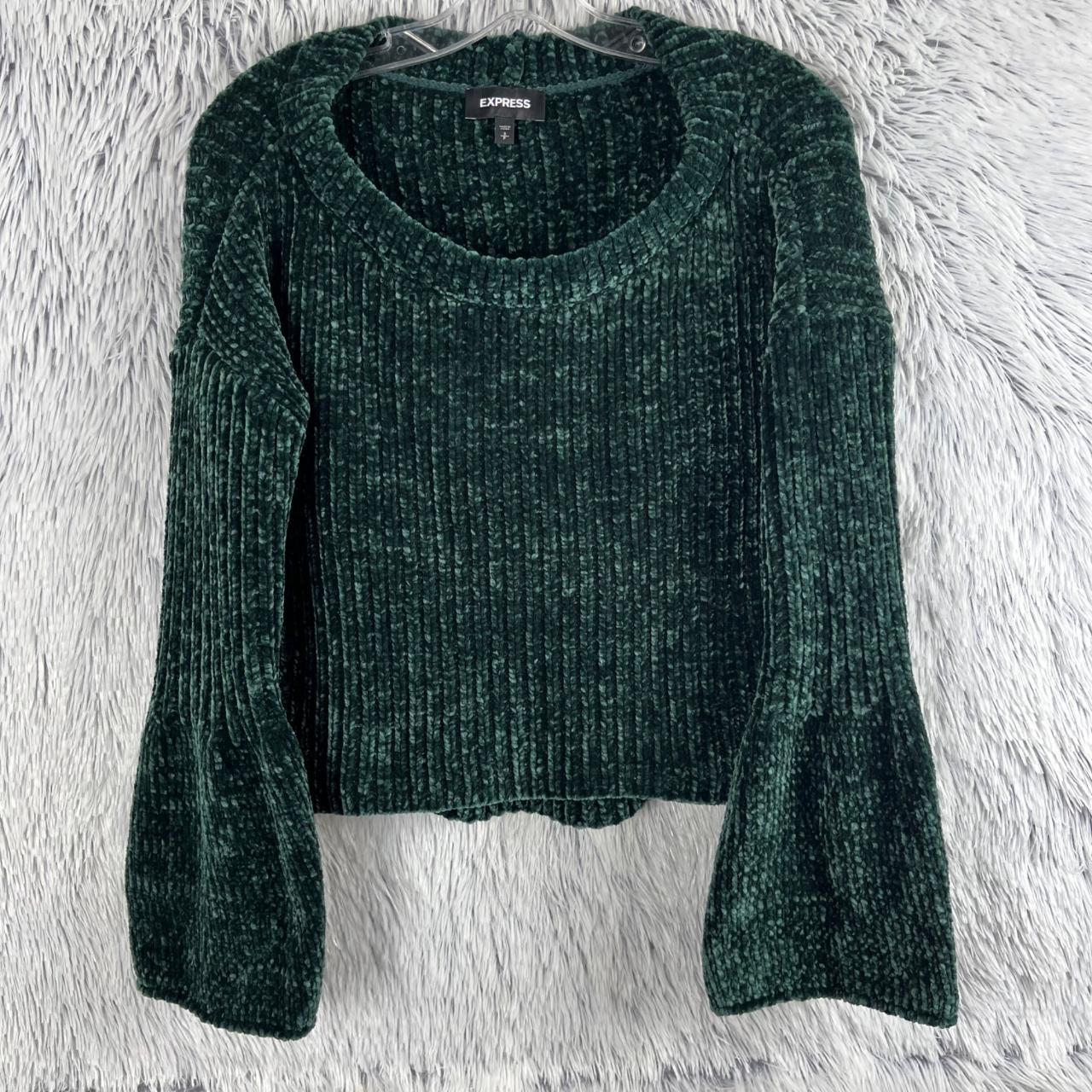 Express Sweater Womans Small Poison Green Thick... Depop