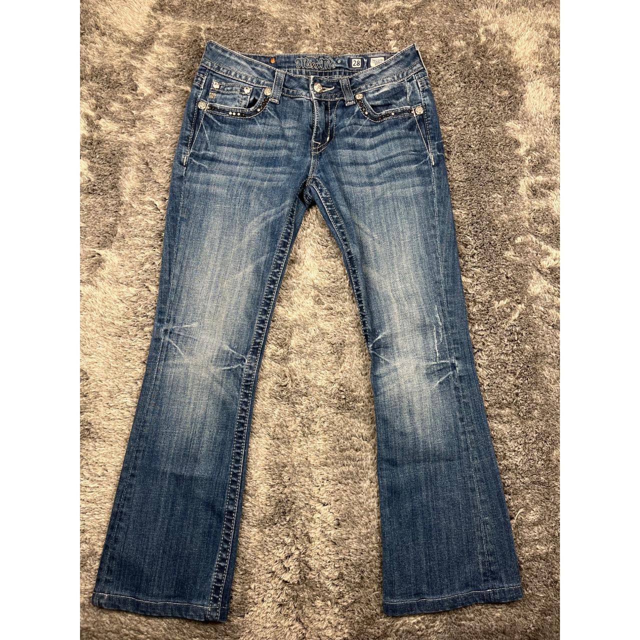 Miss Me Jean Woman 28 Mid Rise Curvy Embellished... - Depop