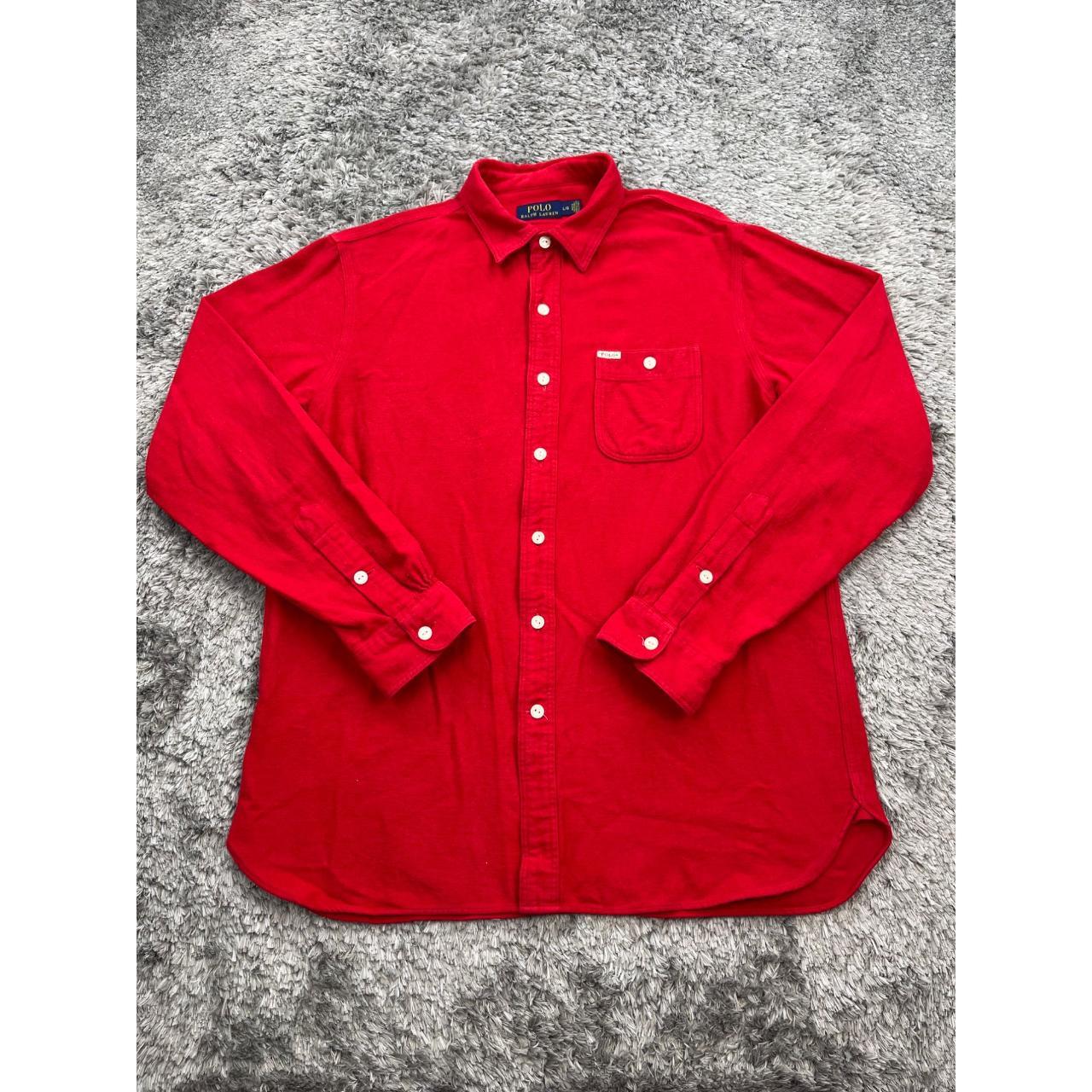 Polo Ralph Lauren Shirt Men Large Red Corduroy... - Depop