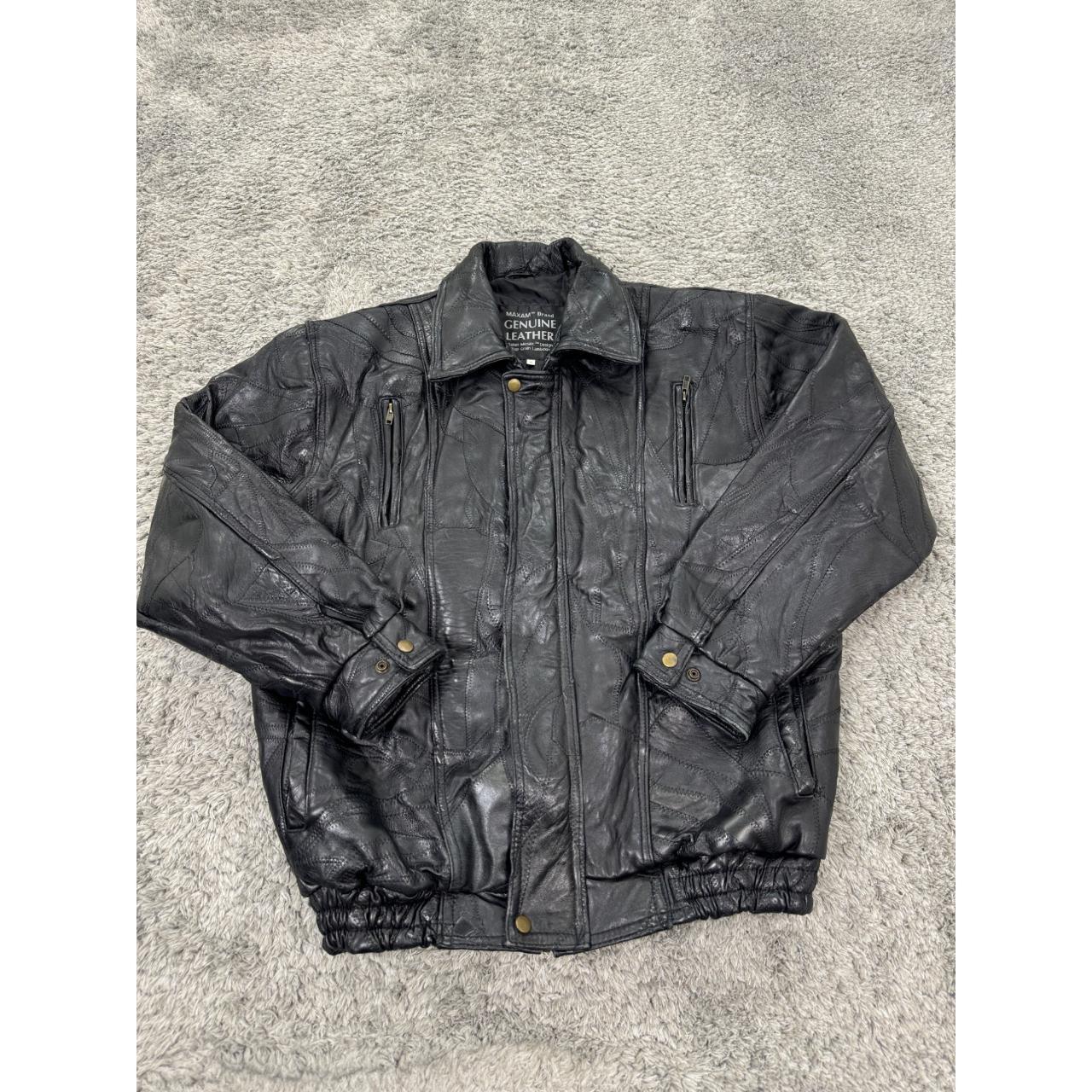 Maxam Brand Lambskin Leather Jacket Mens XL Black. Depop