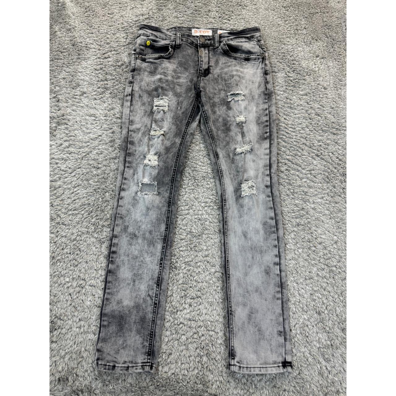 D-Coy Jeans Mens 30x30 Gray Acid Wash Skinny