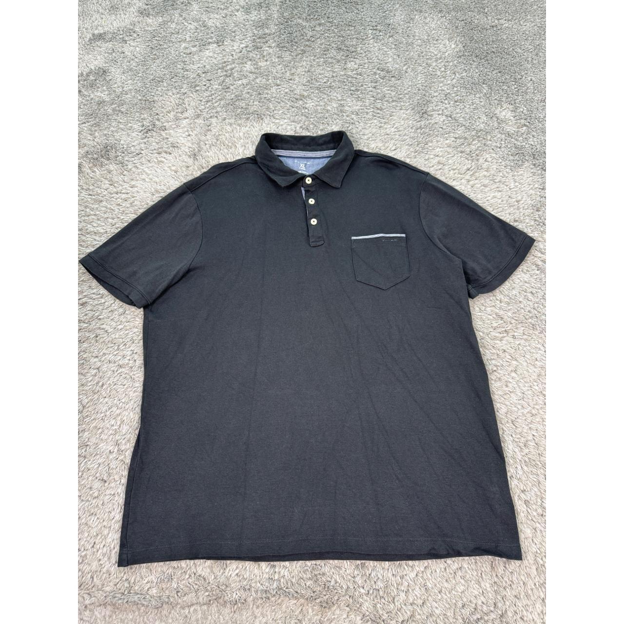 Tahari Shirt Mens XL Black Cotton Short