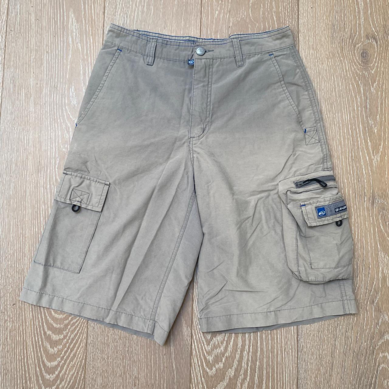 Quiksilver Men's Cream and Blue Shorts | Depop