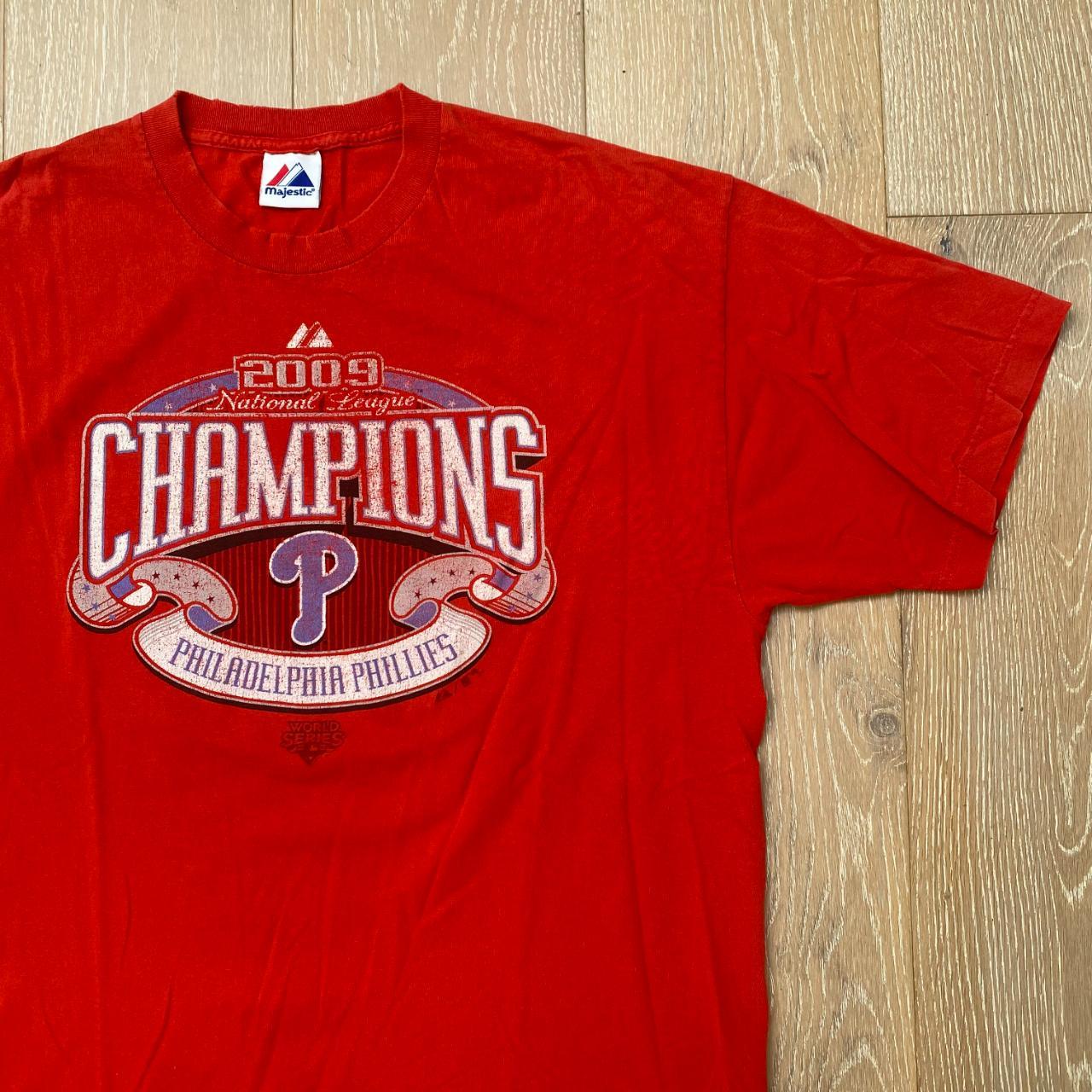 2008 PHILADELPHIA PHILLIES NATIONAL LEAGUE CHAMPIONS MAJESTIC TEE