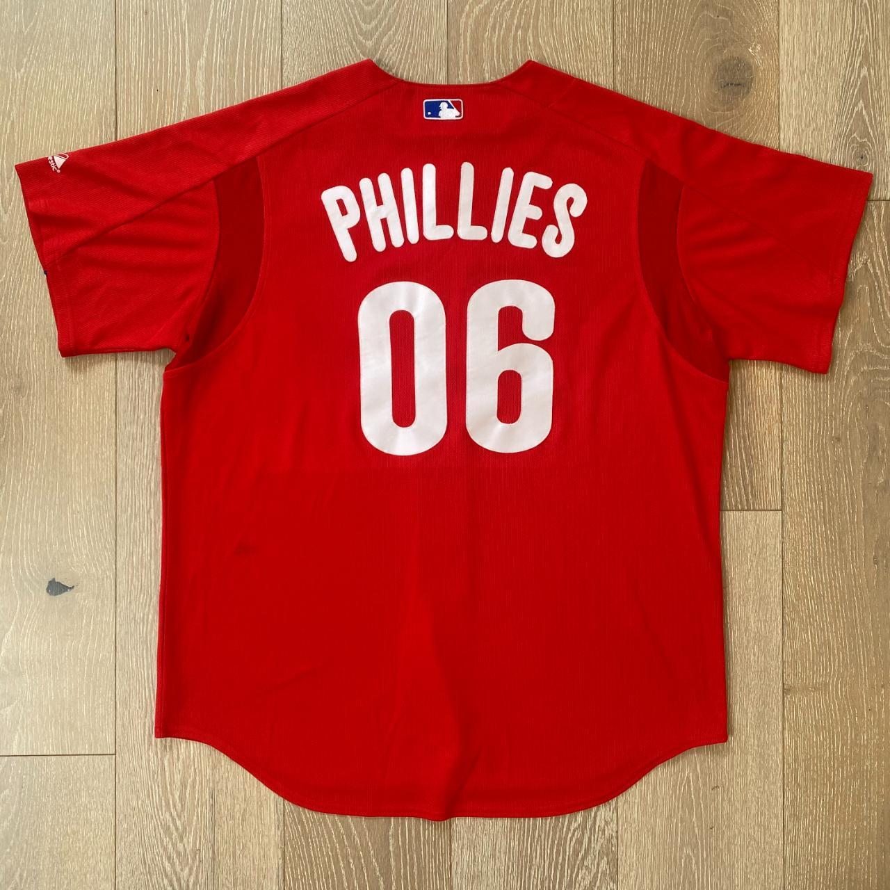 Vintage 80s sports jersey Phillies jersey women's - Depop