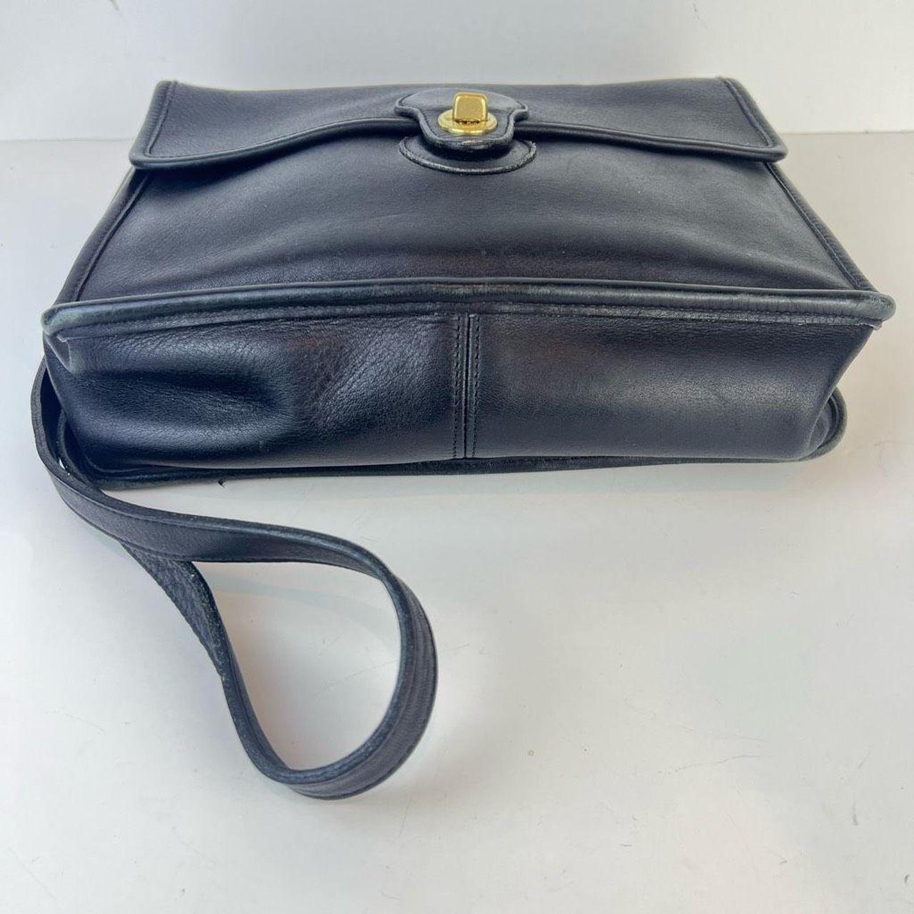 Vintage Coach Handbag Black Leather Crossbody Willis... - Depop