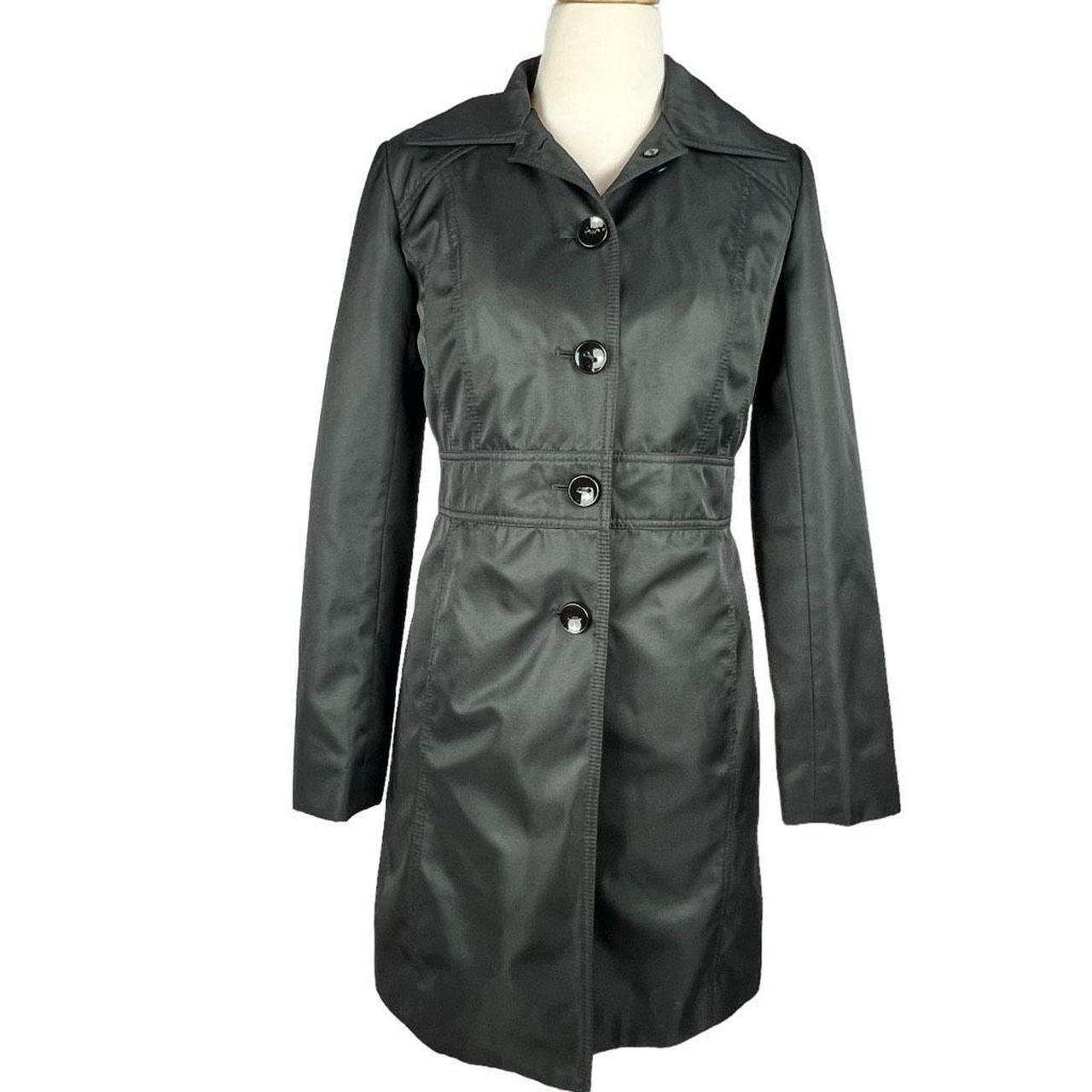 Kenneth Cole Reaction Trench Coat Womens XS Black. Depop