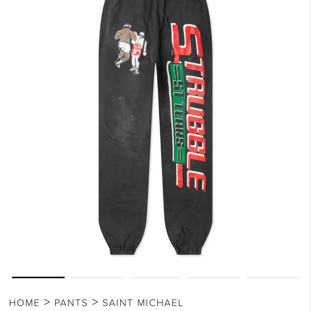 SAINT MICHAEL X DENIM TEARS STRUGGLE SWEAT PANTS -...