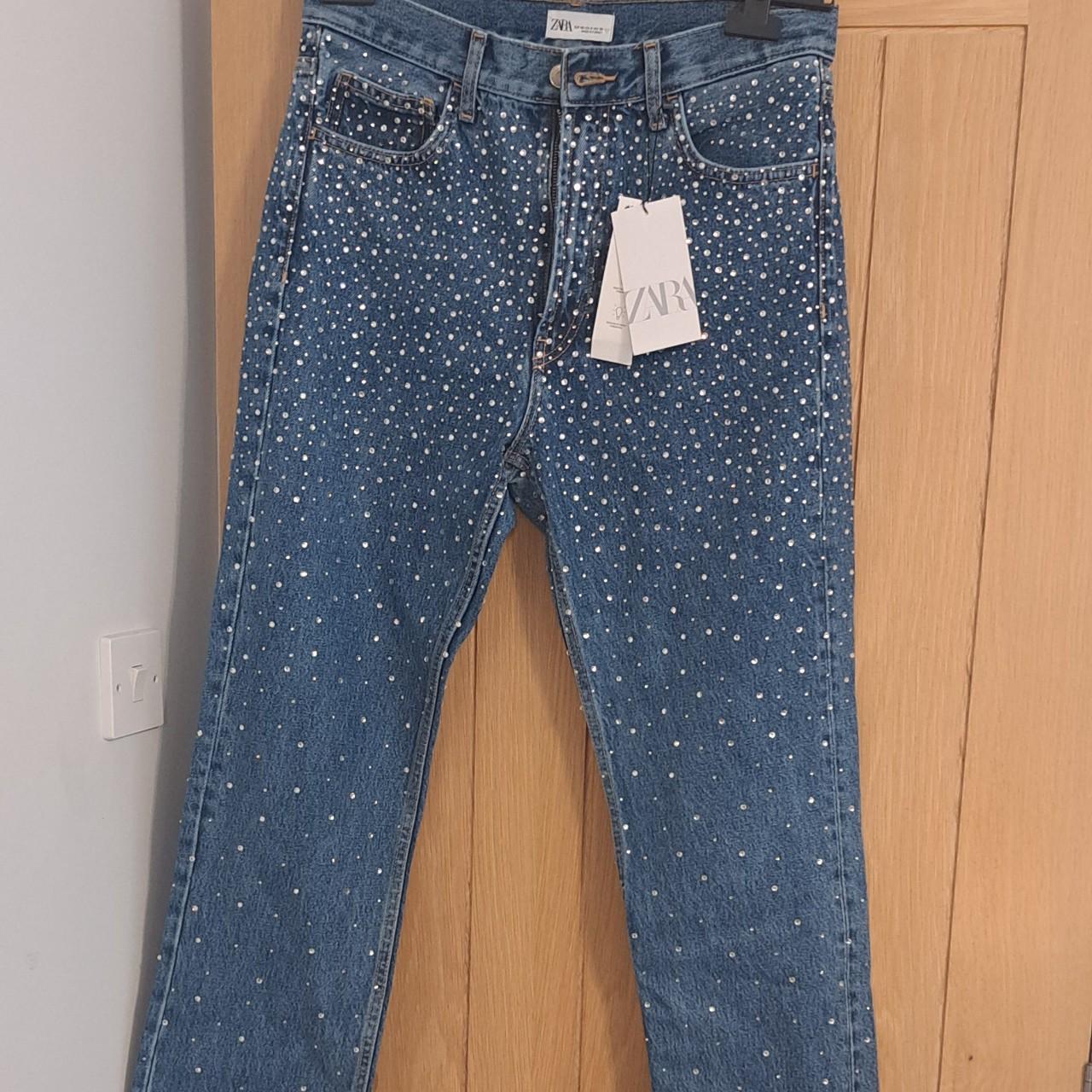 Stunning diamante jeans #diamante #zara #jeans... - Depop