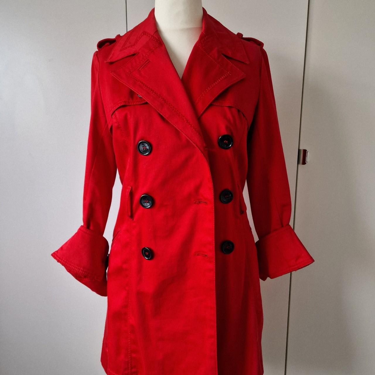 CLASSIC RED TRENCH COAT vintage and exclusive red... - Depop