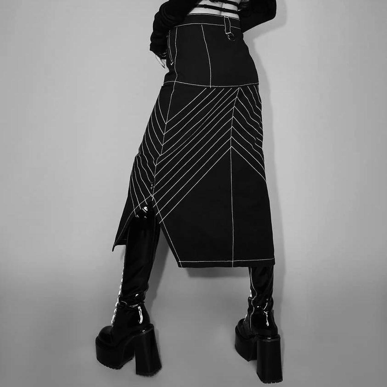 Dolls Kill Women's Black and Green Skirt Depop