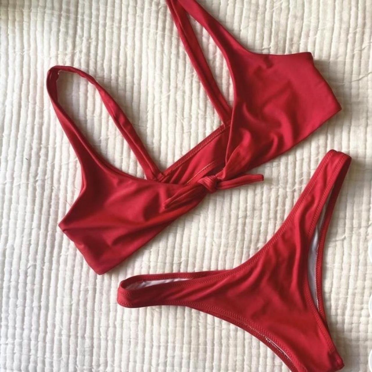 Victoria's Secret Women's Red Bikinisandtankinisets Depop