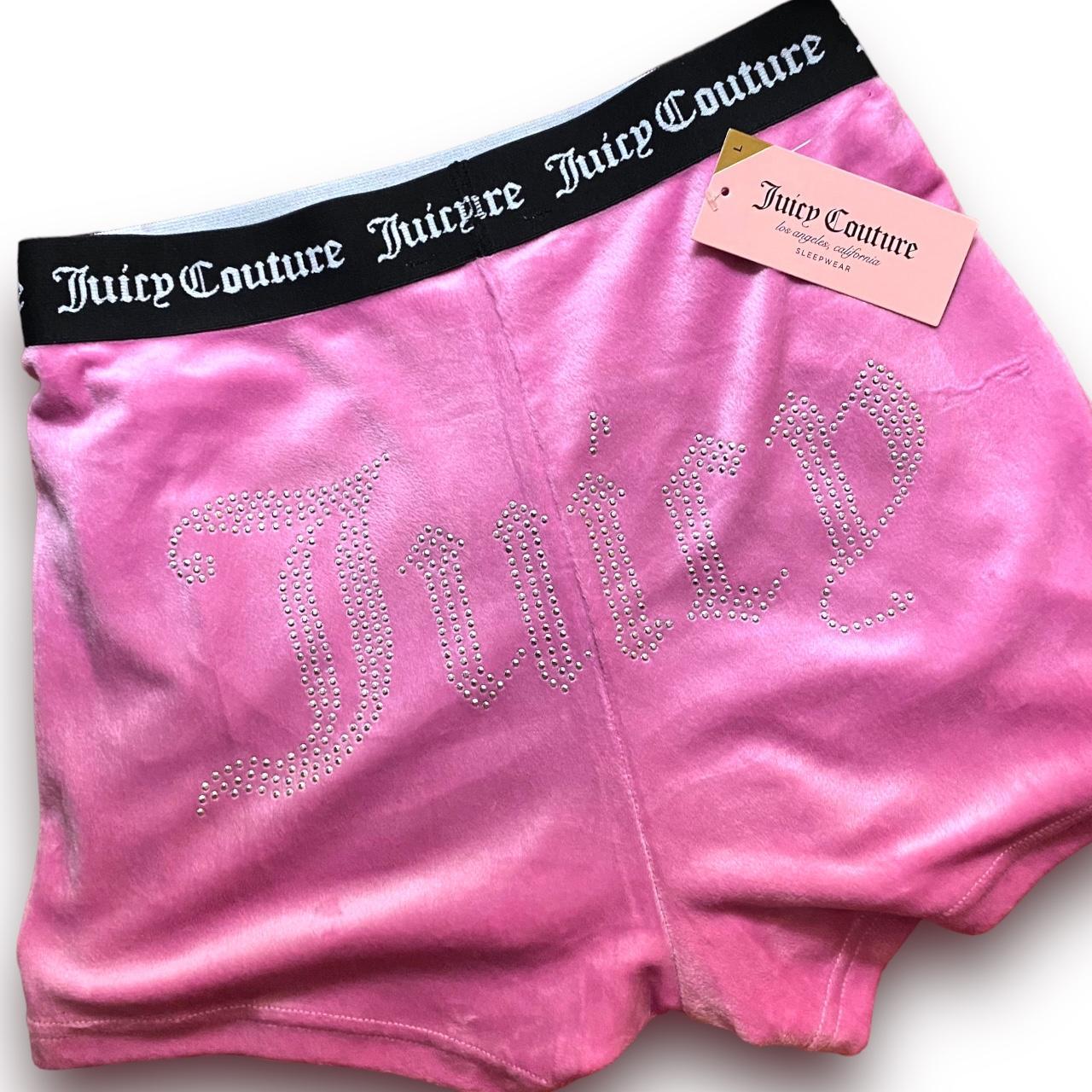 Juicy Couture Women's Pink and Grey Shorts | Depop