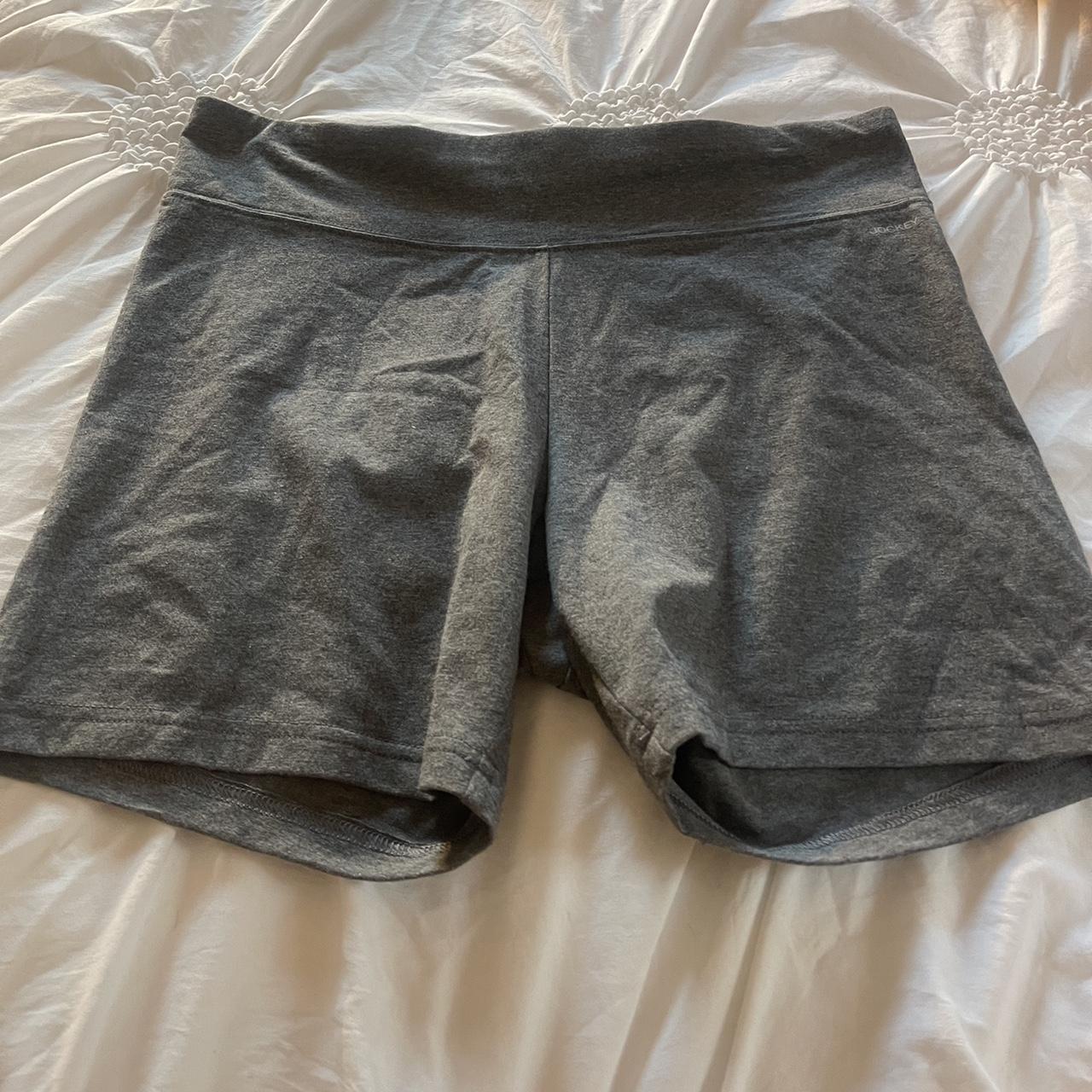 gray jockey cotton biker shorts - Depop