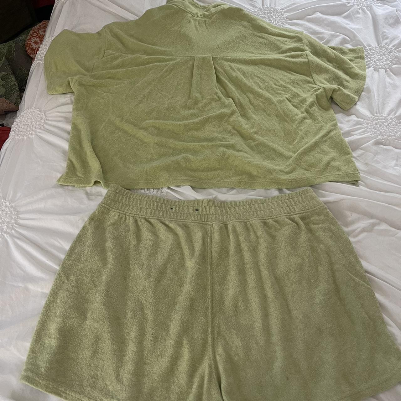green hollister terry cloth cover up two piece set Depop