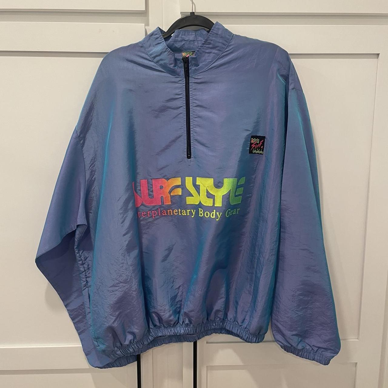 Vintage Reflective Surf Style Wind Breaker Great Depop   P0 