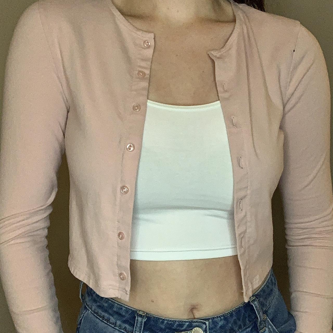 Topshop Women S Pink Cardigan Depop