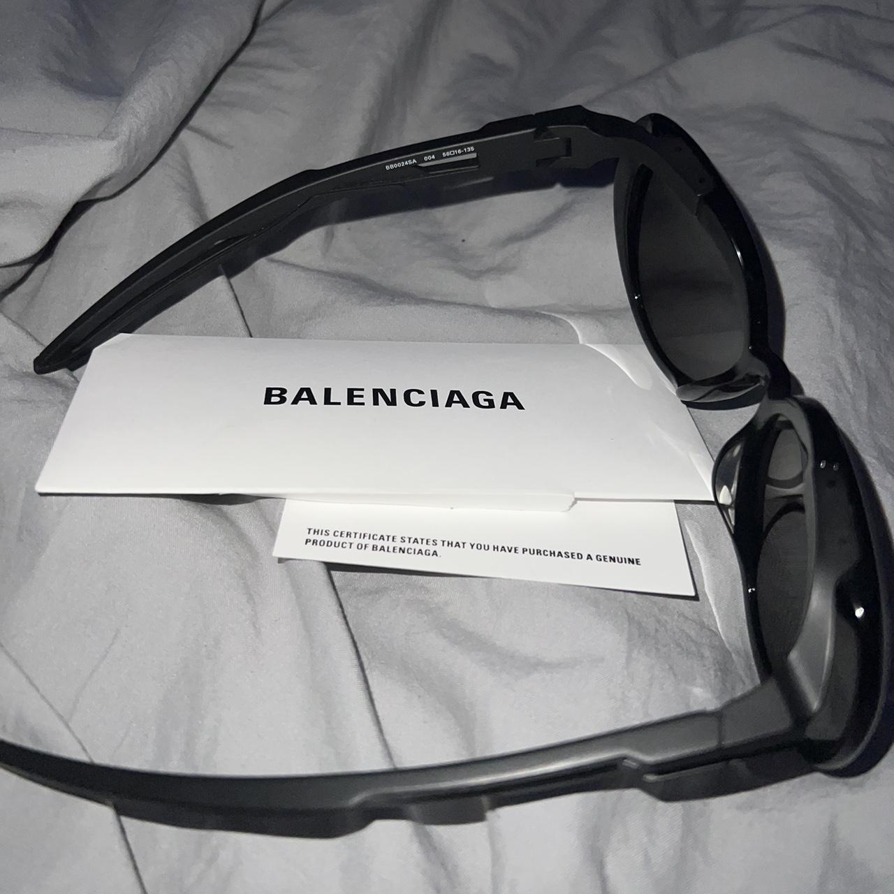 Balenciaga Women's Black and White Sunglasses (4)