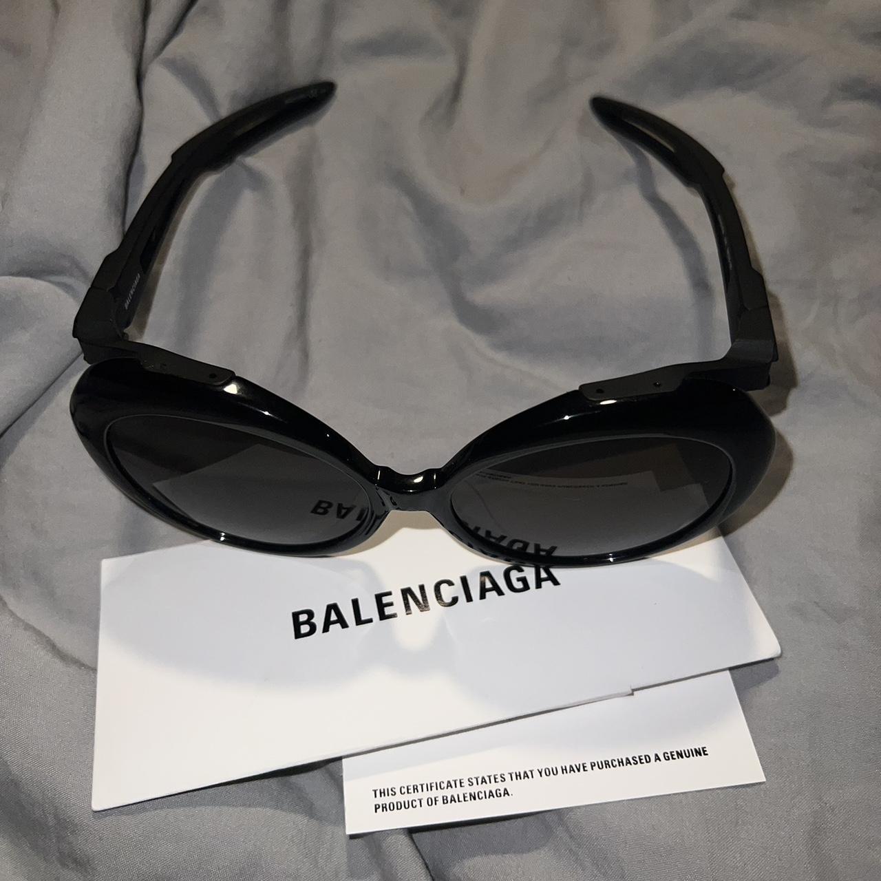 Balenciaga Women's Black and White Sunglasses (3)