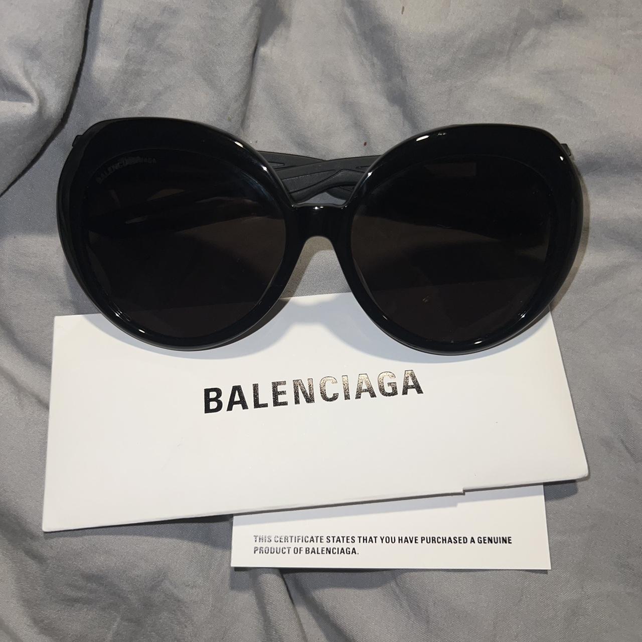 Balenciaga Women's Black and White Sunglasses