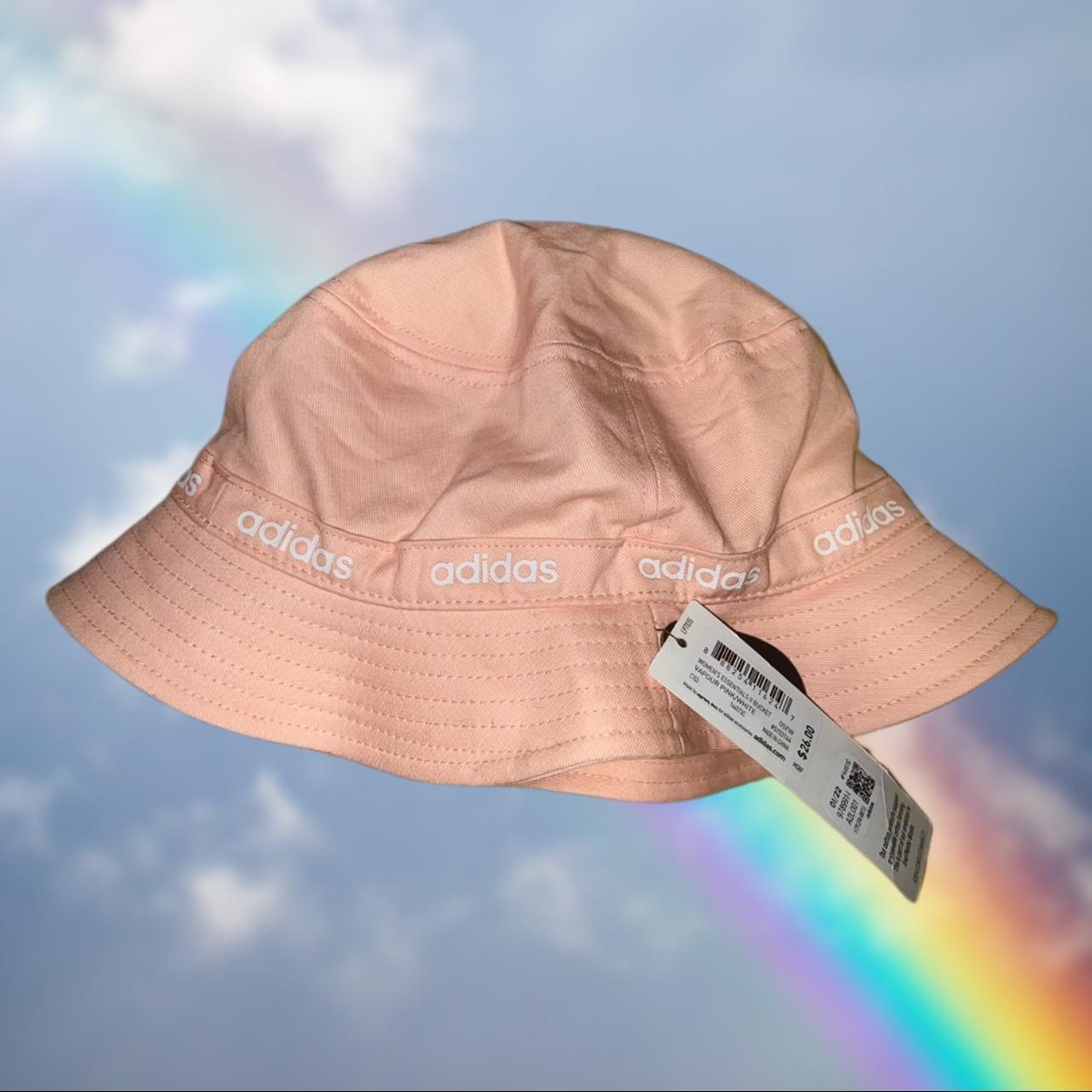 Adidas Women's Pink and Cream Hat Depop