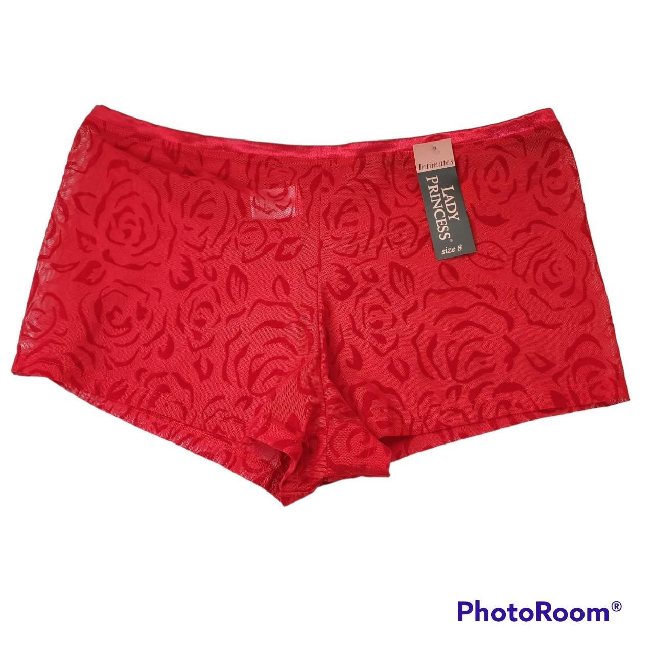 Panties Lady Princess NWT Red Lace Boy Shorts Style... Depop