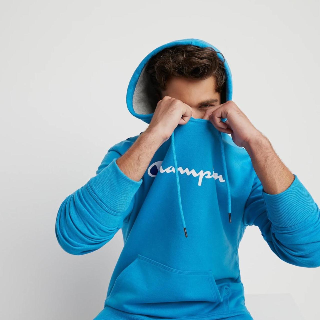 Sky blue champion on sale hoodie