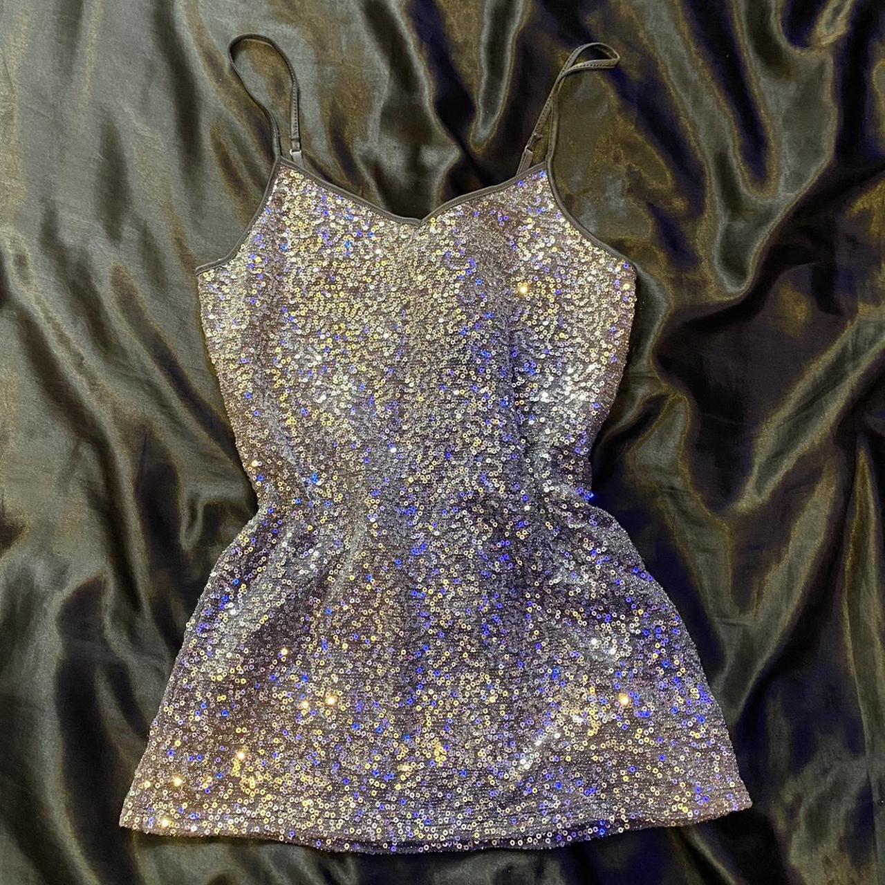super sparkly silver tank top! size xs but can fit... - Depop