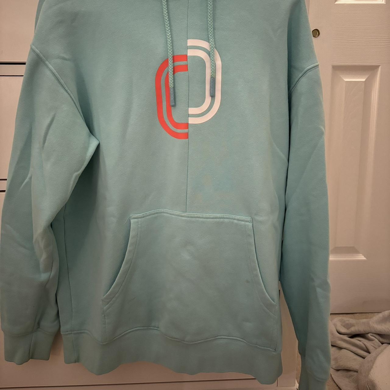 Split O Overtime Hoodie Teal Turquoise White Orange